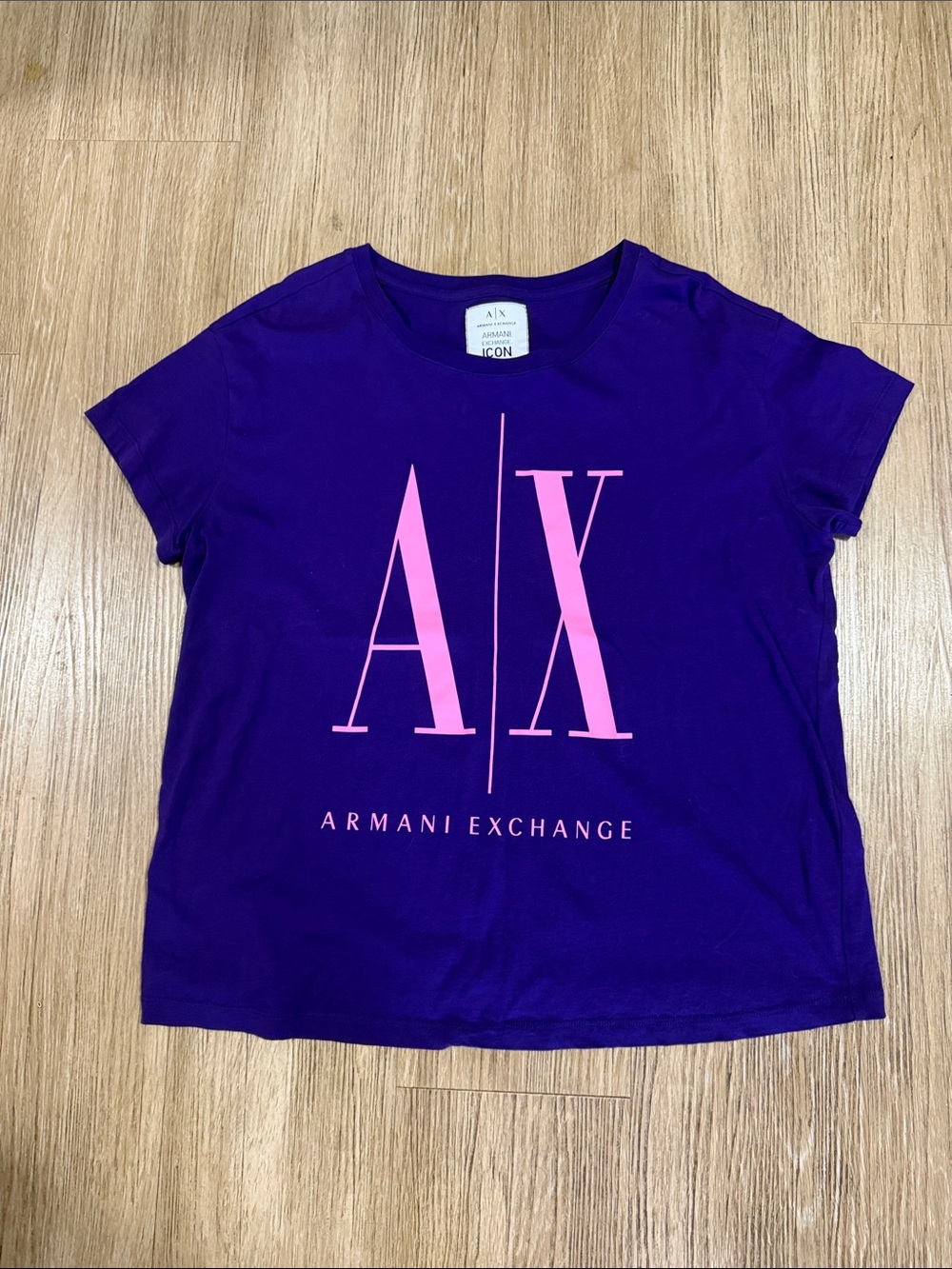 Armani Exchange Purple Logo Tee l